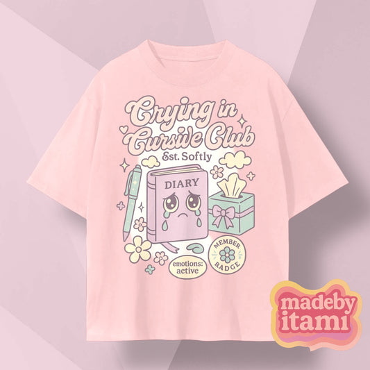 Crying In Cursive Club T-Shirt