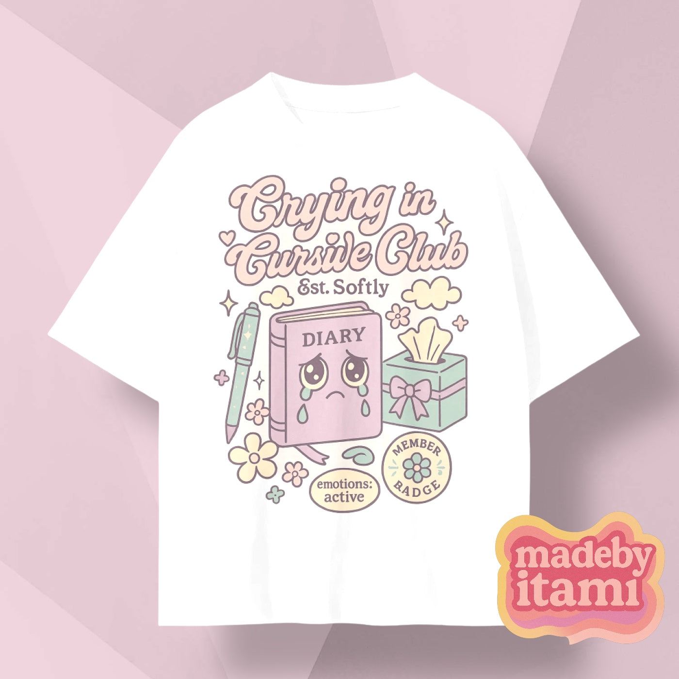 Crying In Cursive Club T-Shirt