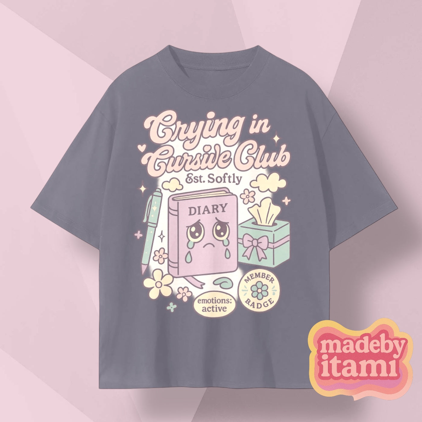 Crying In Cursive Club T-Shirt