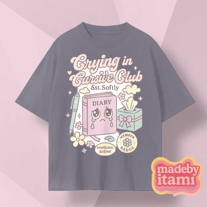Crying In Cursive Club T-Shirt