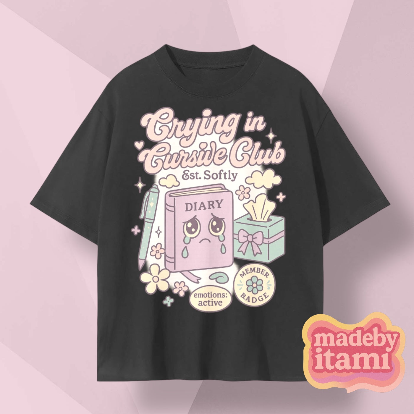 Crying In Cursive Club T-Shirt
