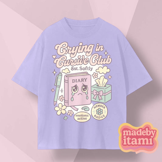 Crying In Cursive Club T-Shirt