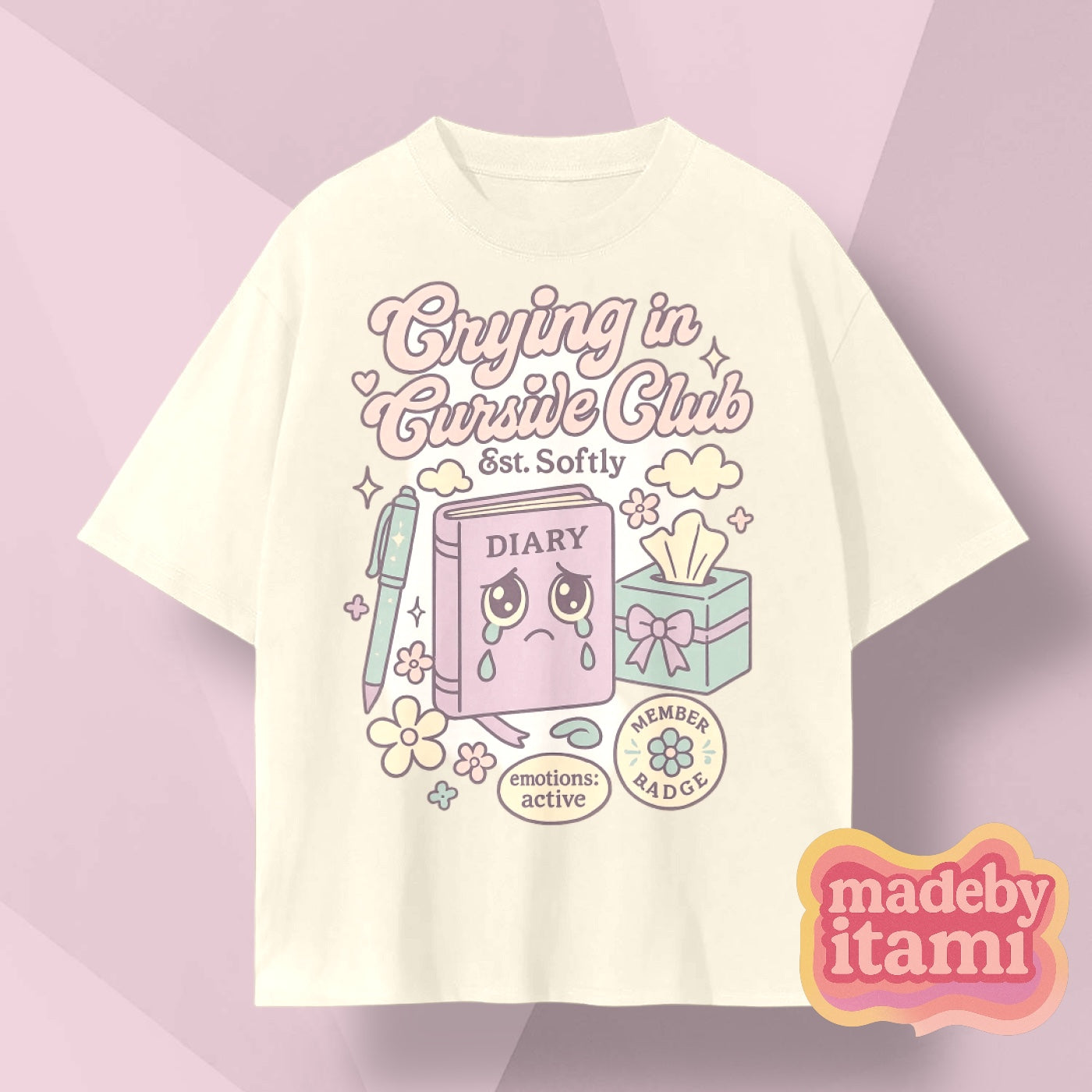 Crying In Cursive Club T-Shirt